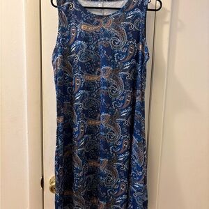 Paisley Sleeveless Blue Dress
